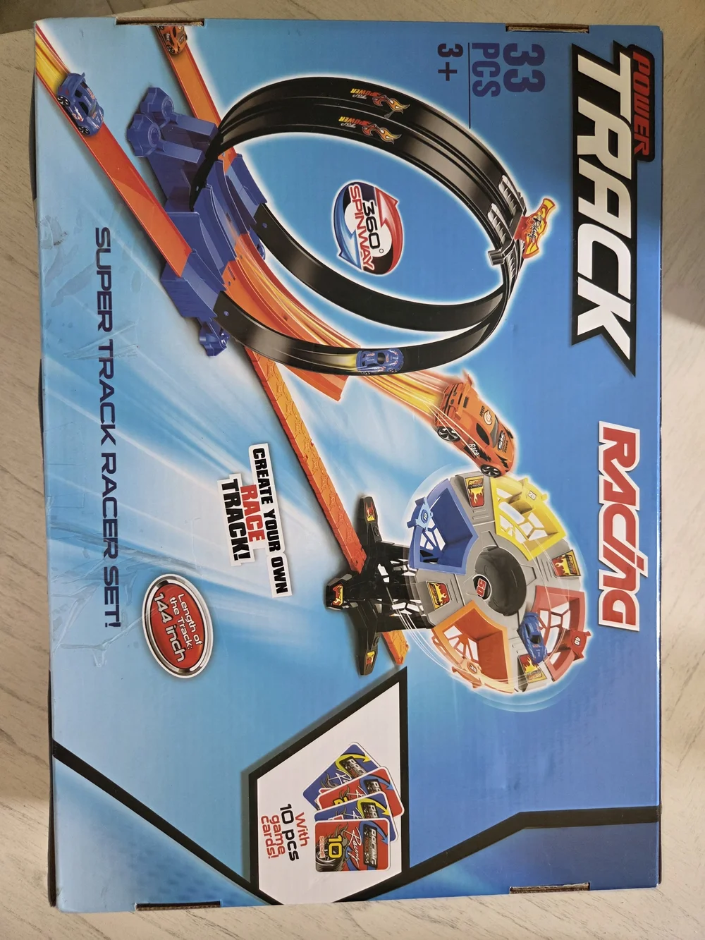 Befans Racing Power Track, Two-Player Car Race Track Toy with 360 Loop